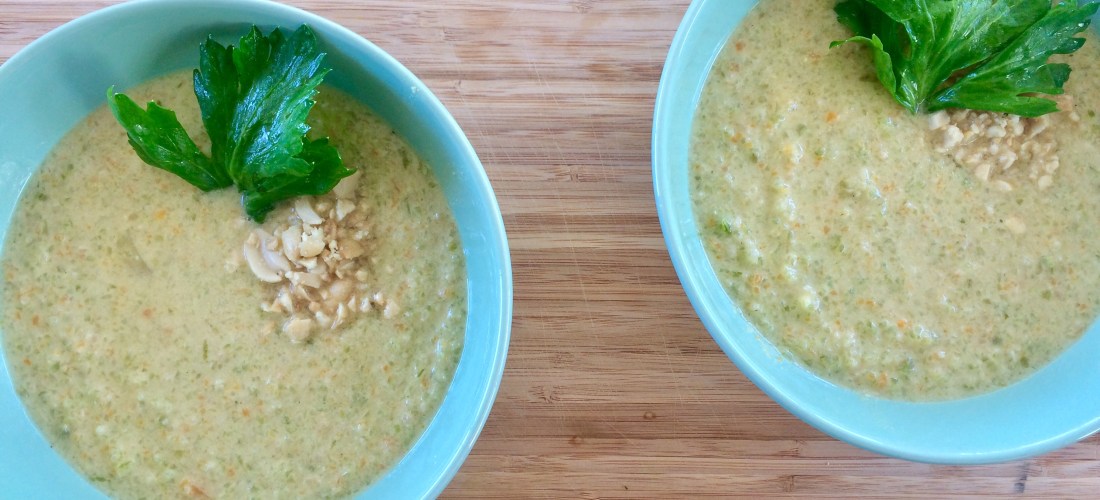 The Mat Movement luxury yoga retreats; peanut and celery soup.