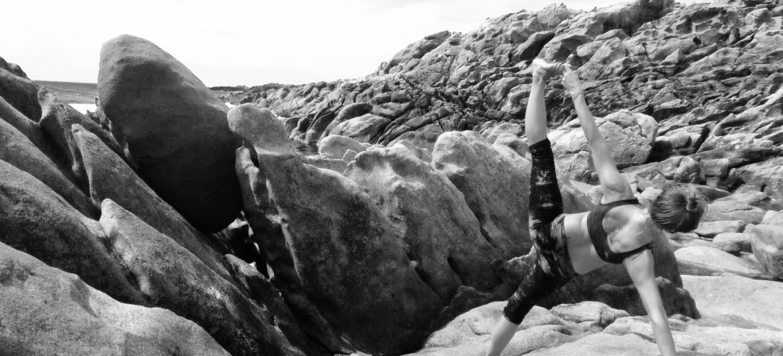 The Mat Movement luxury yoga retreats; Collette Davis practices asana.