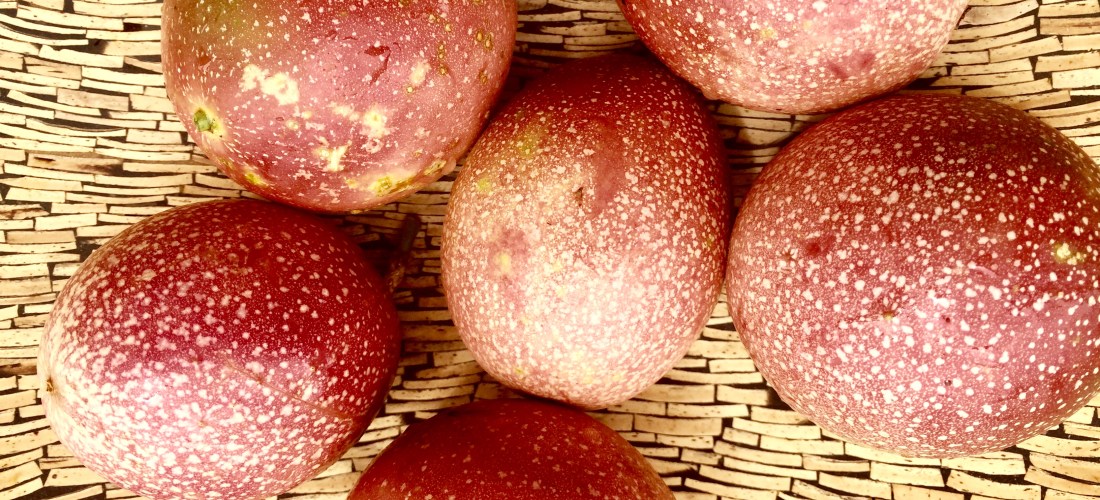 Passion fruits in a bowl. The Mat Movement luxury yoga retreats, online yoga classes and inspiring pant-based recipes.