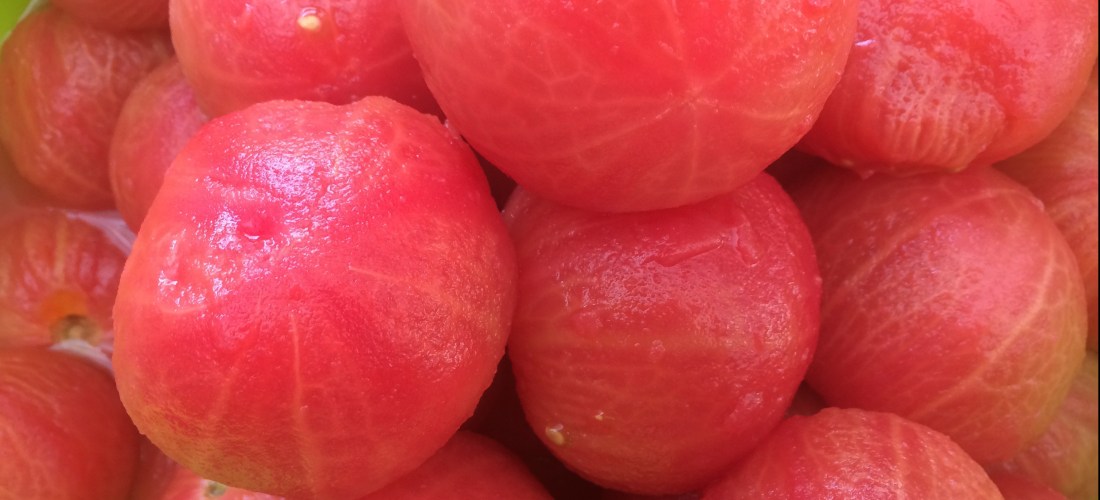 Skinless tomatoes served in a soup by www.thematmovement.com